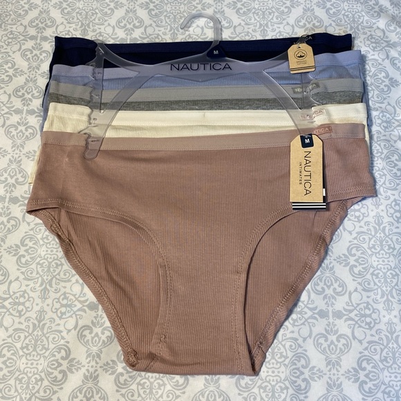 NWT Nautica Intimates Organic Cotton Ribbed Hipster Panties, 5-pack - Picture 15 of 16